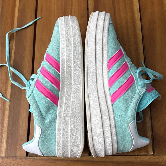 Adidas Women's GAZELLE BOLD 'FLASH AQUA LUCID PINK' - Picture 14 of 17